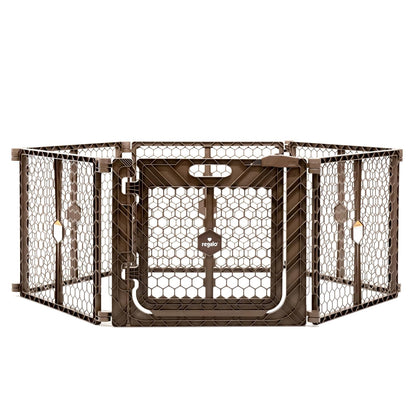Regalo Safety 192" Super Wide Baby Gate & Play Yard, 2-in-1 Adjustable Playpen for Babies, Toddlers & Pets, Includes Wall Mount Kit, Plastic, Gray