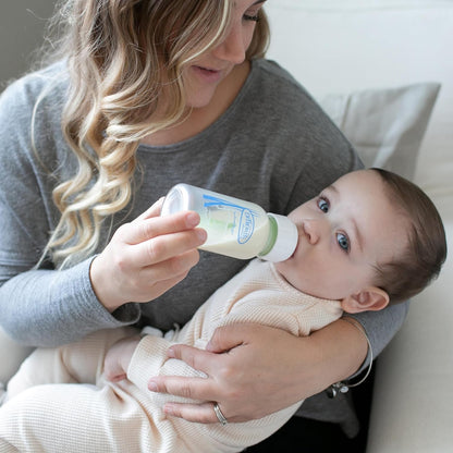 Dr. Brown's Anti-Colic Options+ Narrow Glass Baby Bottle with Level 1 Slow Flow Nipple, BPA-Free, 8 oz/250 mL, 0m+, 4-Pack (Packaging May Vary)
