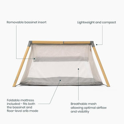 Tutti Bambini CoZee® Go 3-in-1 Portable Bassinet, Baby Playpen & Travel Crib | Foldable Playard with Mattress Included | Birth to 3 Years (Oak & Charcoal) | Baby essentials, Travel essentials, Baby registry search