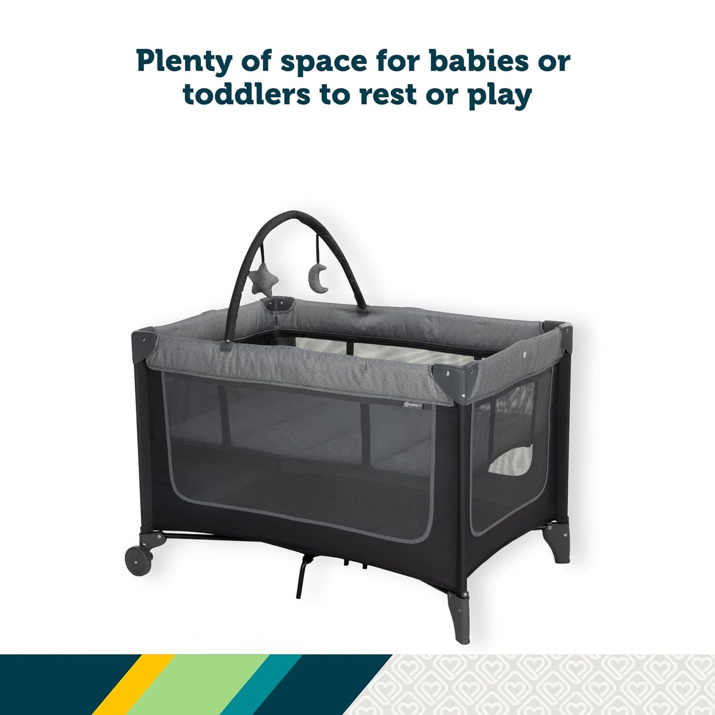 Safety 1st Basic 2-in-1 Play Yard with Bassinet, Gray