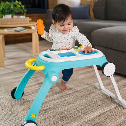 Baby Einstein Musical Mix ‘N Roll 4-in-1 Push Walker, Activity Center, Toddler Table & Floor Toy, 100+ Songs & Phrases, DJ Station with Piano