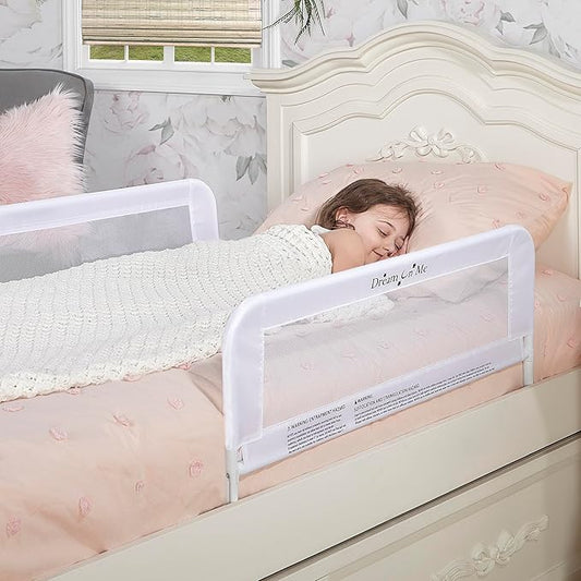 Dream On Me Lightweight Mesh Security Adjustable Bed Rail Double Pack with Breathable Mesh Fabric in White, 2 Count (Pack of 1)