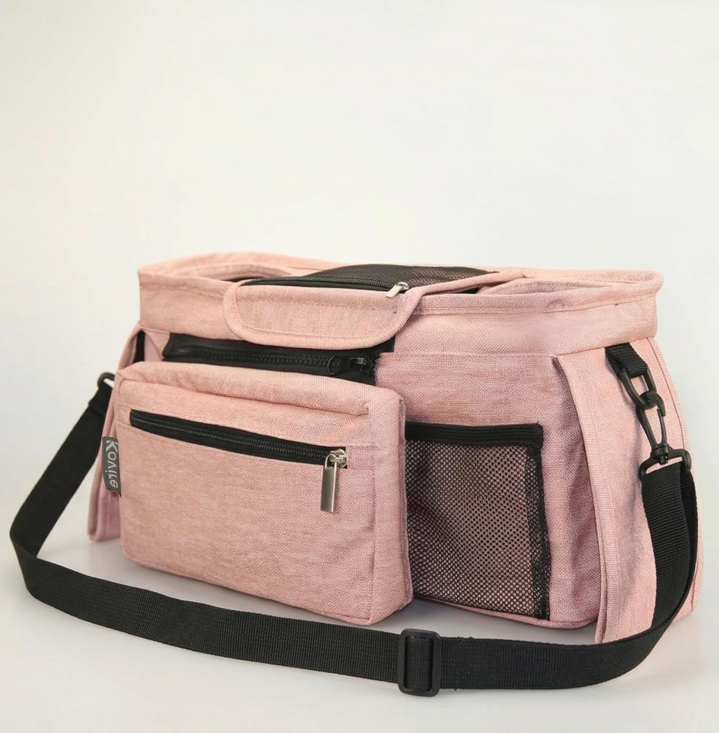 Black Universal Stroller Organizer with 2 Insulated Cup Holders, 3-in-1 Stroller Caddy with Detachable Phone Bag & Non-Slip Shoulder Strap, Fits Uppababy, Nuna, Doona, Baby Essentials