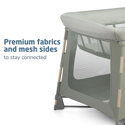 Maxi-Cosi Swift Baby Playard with Mat, Baby Playpen, Play Yard with Bassinet - Portable Playpen for Babies and Toddlers, Classic Green