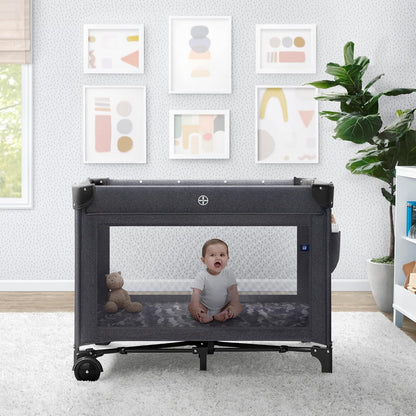 GAP babyGap Deluxe Play Yard, Grey Stripes