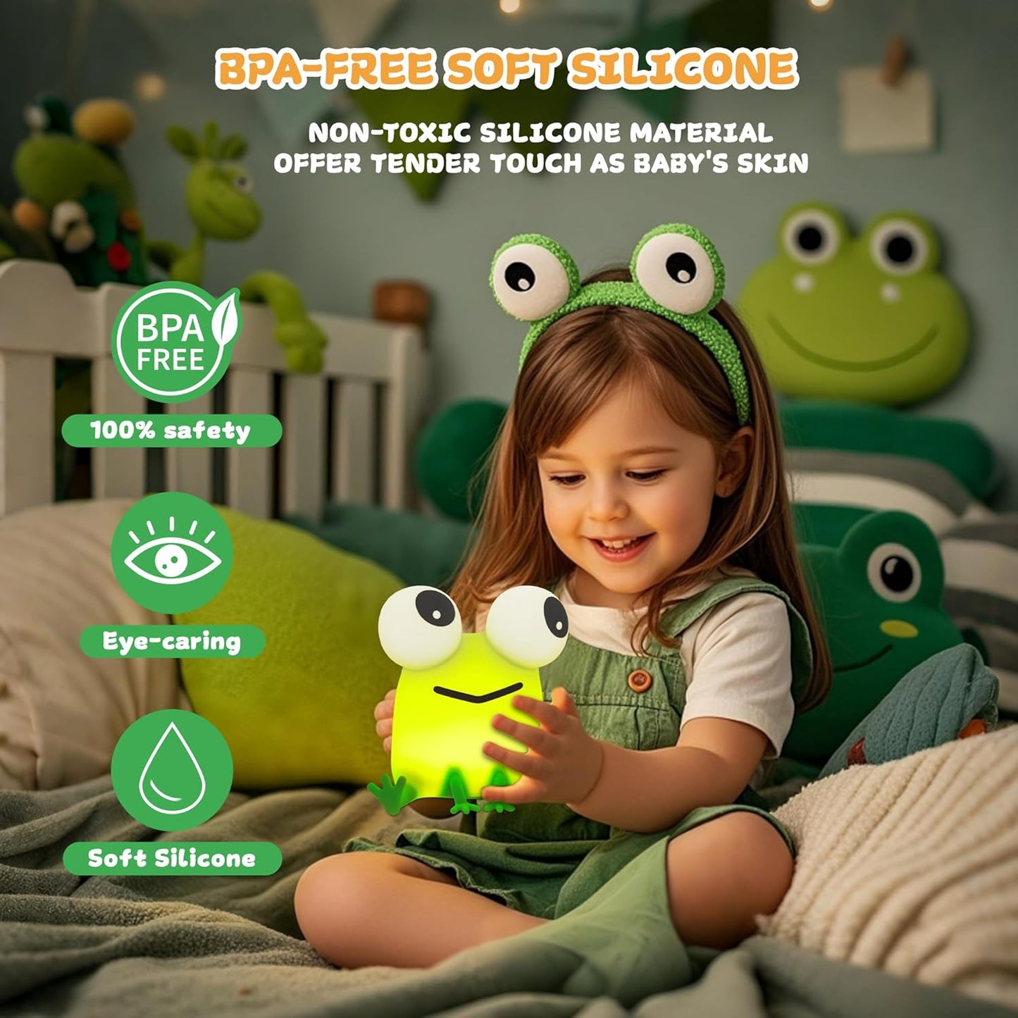 Cute Panda Night Light with White Noise, Sound Machine for Baby Sleeping Aid ,Toddler Sleep Trainer 4 Soothing Sleep Sounds,Timer/Dimmable Nursery Silicone Night Light, Cute Gifts for Kids Boys/Girls