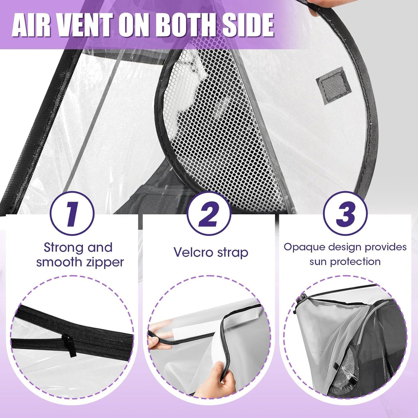 Stroller Rain Cover Compatible with BOB Gear Duallie Strollers, Weatherproof, Protect from Rain Sun Dust（(Jogger not Included)）