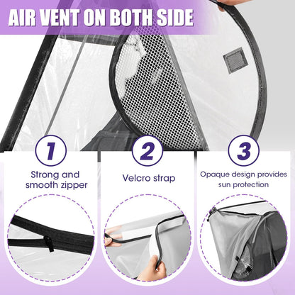 Stroller Rain Cover Compatible with BOB Gear Duallie Strollers, Weatherproof, Protect from Rain Sun Dust（(Jogger not Included)）