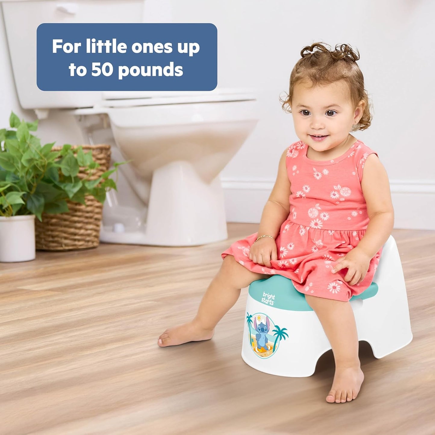 Bright Starts Disney Princess Full Comfort Potty Training Toilet, Easy Clean Removable Bowl, Splash Guard, High Back for Comfort & Stability, Toddlers up to 50 lbs