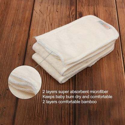 ALVABABY 12PCS Newborn Cloth Diaper Insert,5-Layer Charcoal Liner Reusable 12SZTN