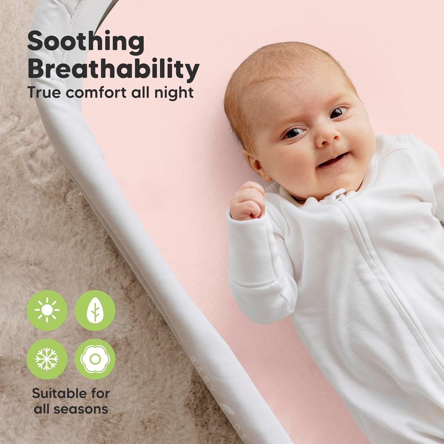 2-Pack Organic Bassinet Sheets for Girls, Boys - 100% Cotton Bassinet Mattress Sheets Compatible with Halo Bassinest Swivel Sleeper, Graco, Baby Delight, Chicco, Unisex Fitted Bassinet Sheets (Elly)