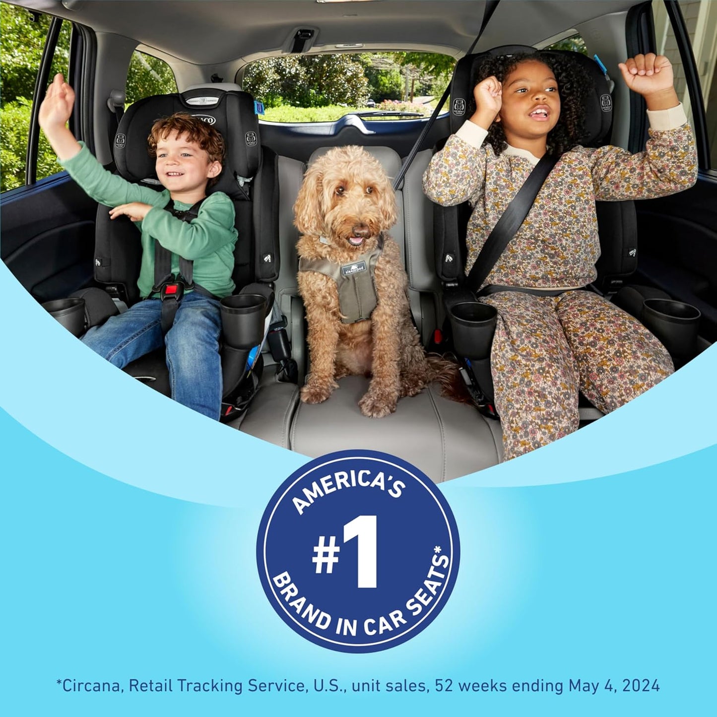 Graco® TriRide 3-in-1 Reclining Car Seat, Clybourne - Rear & Forward Facing Car Seat, Highback Booster, Adjustable Headrest