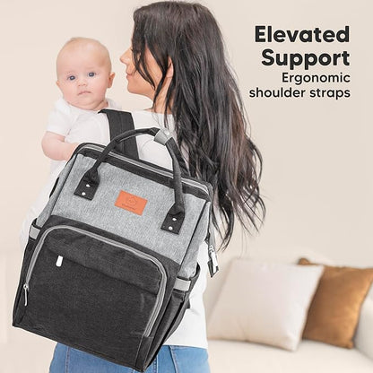 KeaBabies Baby Diaper Bag Backpack - Large Baby Bag for Boys, Girls, Waterproof Multi Function Travel Diaper Backpack with Changing Pad, Durable Travel Essentials for Moms and Dads (Graphite)