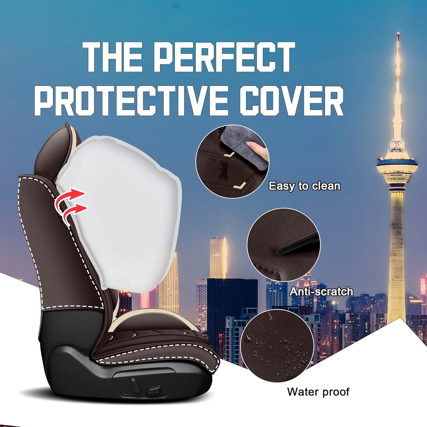 CTDS Car Seat Covers for MINI Convertible 2013-2026, Stylish Sport Seat Covers, Premium Nappa Leather Car Seat Cover. Automobile Seat Covers Sets.(Luxury 5 Seats/Beige)