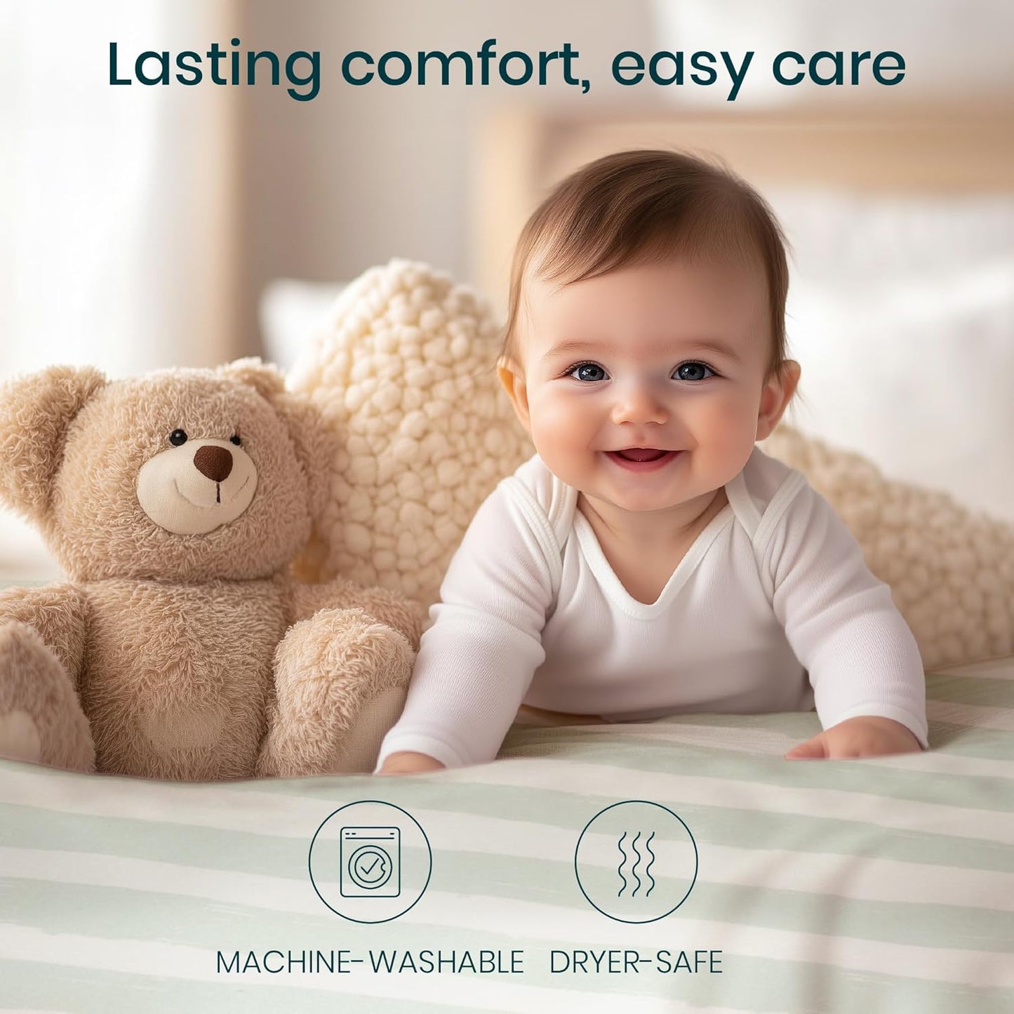 Tutti Bambini Premium Bassinet Sheets (2 Pack) - Soft & Breathable Bamboo Jersey, Double-Strength Bedside Sleeper Sheets, Fits Mattresses from 20.8 x 31.5 in to 23.6 x 35.4 in (Our Planet)