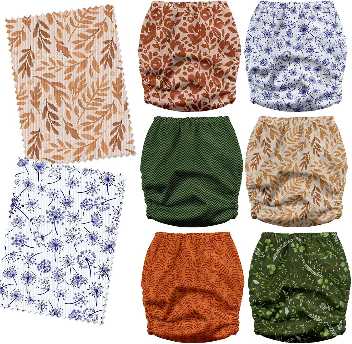 Mama Koala 3.0 Pocket Cloth Diapers for Babies with AWJ Lining, 6 Pack with 6 4-Layer Natural Cloth Diaper Inserts - Reusable and Washable Pocket Diapers(Hardworking Bees) - Colors A