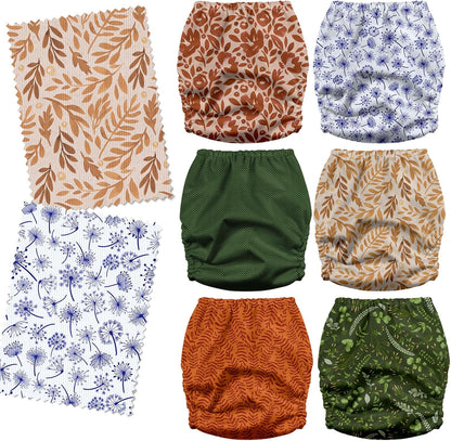 Mama Koala 3.0 Pocket Cloth Diapers for Babies with AWJ Lining, 6 Pack with 6 4-Layer Natural Cloth Diaper Inserts - Reusable and Washable Pocket Diapers(Hardworking Bees) - Colors A