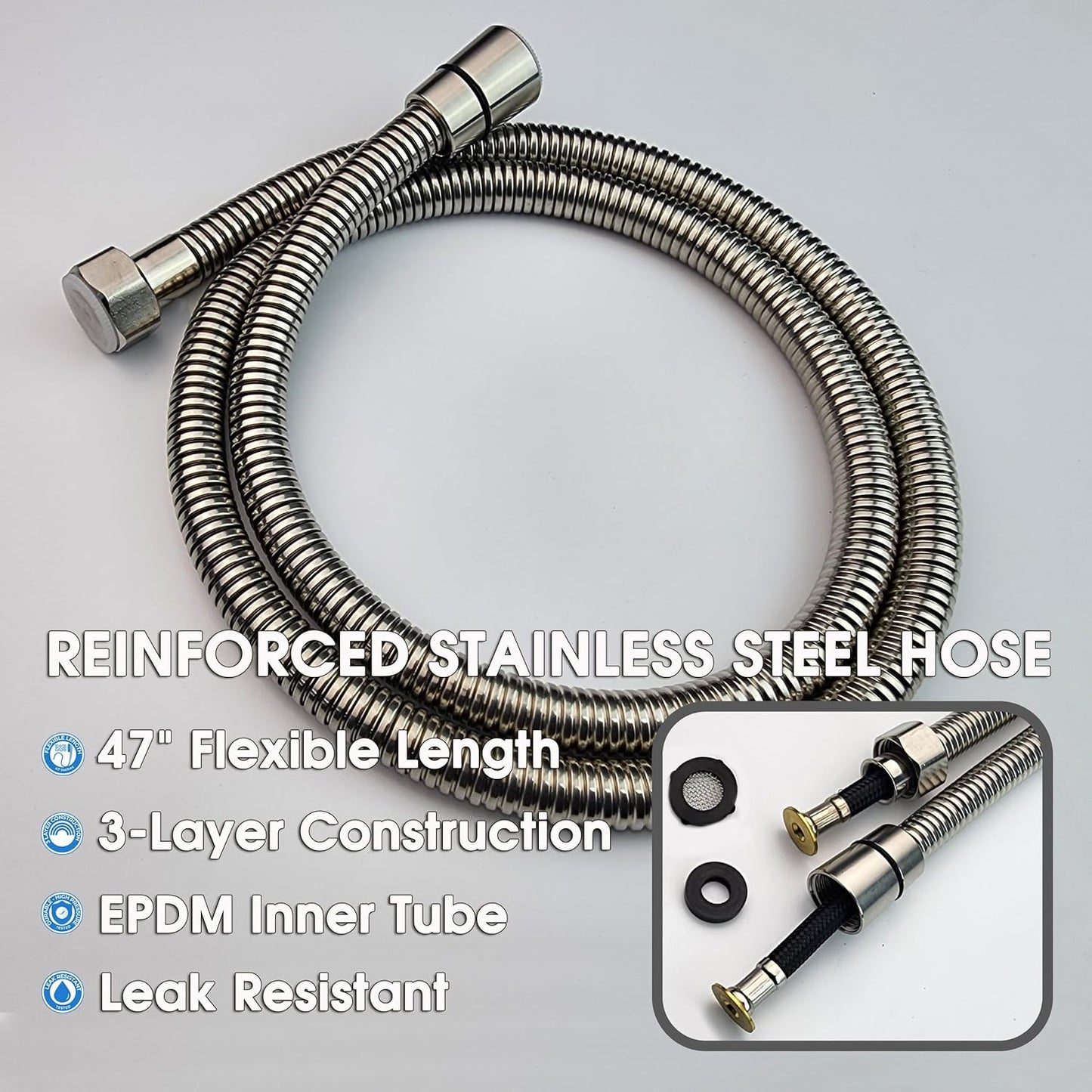 Handheld Bidet Sprayer for Toilet, Lockable Push Button, High Pressure Bathroom Sprayer, Cloth Diaper & Personal Hygiene Sprayer, Tank Mount No-Drill Install, Stainless Hose Set, Black Color