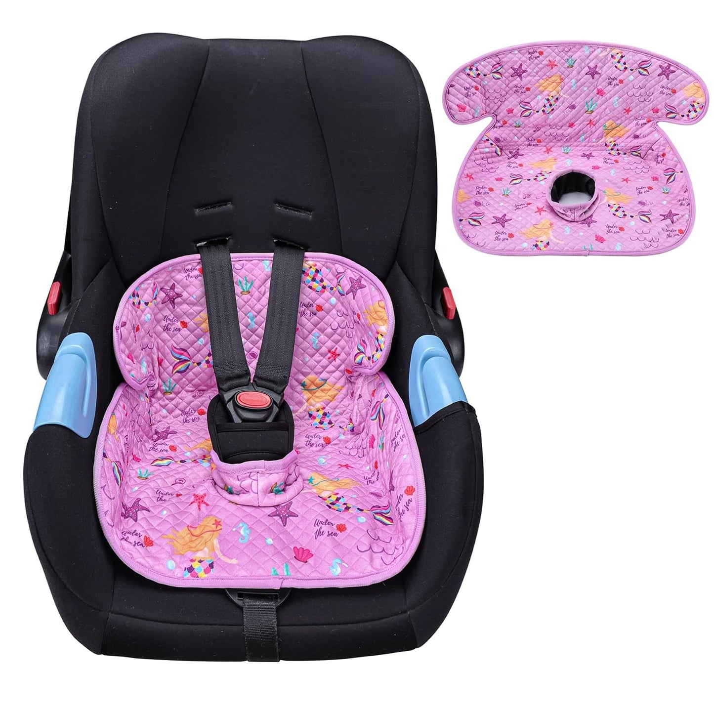 Piddle Pad Car Seat Liner, Waterproof Soft Car Seat Protector for Potty Training, Travel-Friendly Baby Toddler Carseat Cover, Machine Washable Liner for Spills, Potty Accidents (Blue, 2PC)