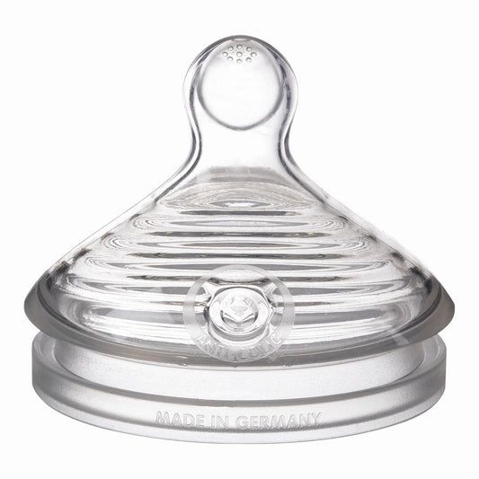 NUK Simply Natural Baby Bottle Nipples - Slow Flow, Silicone, Extra Soft, Anti-Colic Air System, BPA-Free, Pack of 2