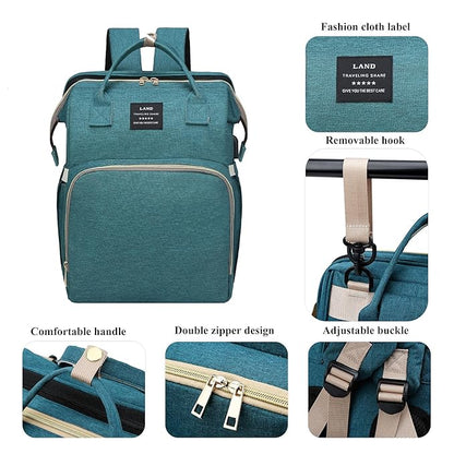 ANWTOTU Baby Diaper Bags with Changing Station,Waterproof Diaper Bag Backpack for Moms Dads with USB Charging Port,Large Capacity Multifunctional Baby Essentials(Green)
