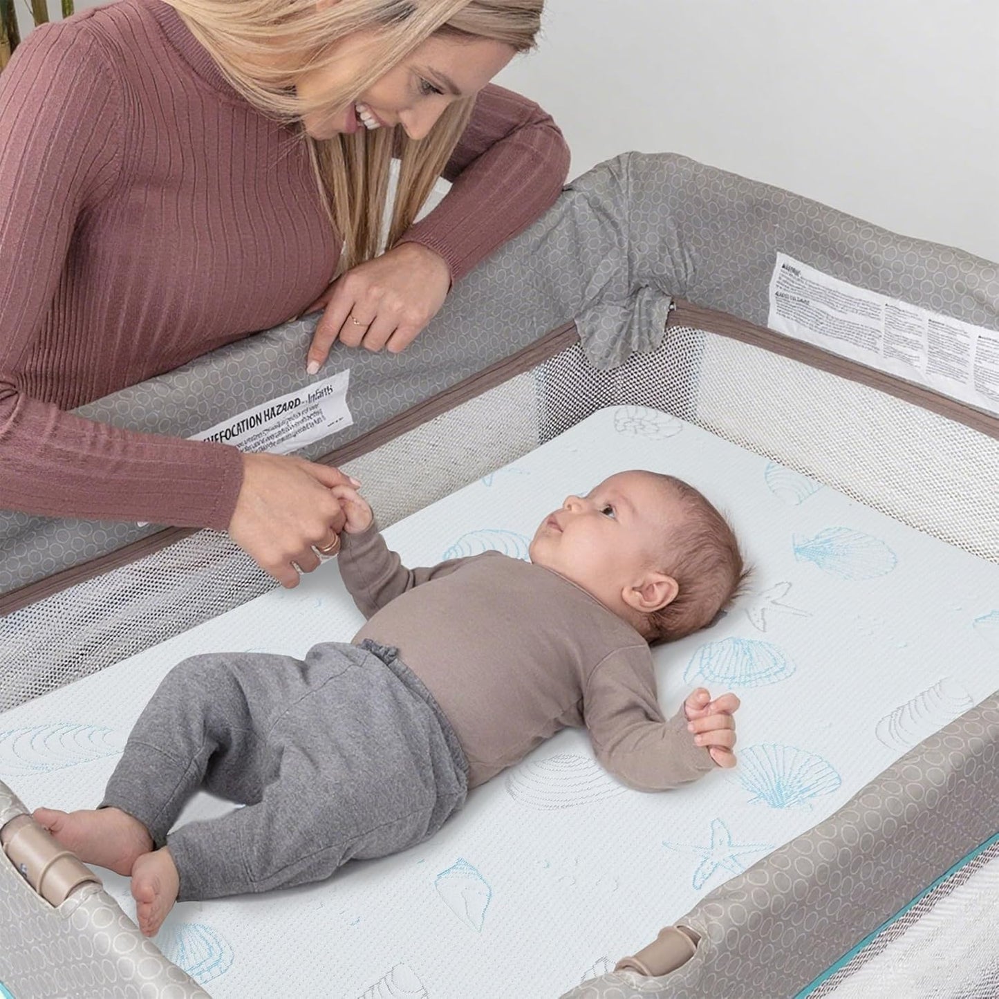 Pack and Play Mattress 38"x26"x3", Crib Mattress Pad for Playard, Pack n Play Mattress with Soft Breathable Washable Cover for Baby and Toddler