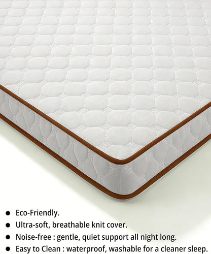 Pack and Play Mattress 38"x26" Playard Baby Pad for Pack n Play, No Gap Safer 3D Piped Edge, 1.5" Thick Medium Firm, Breathable Waterproof Washable Cover, White