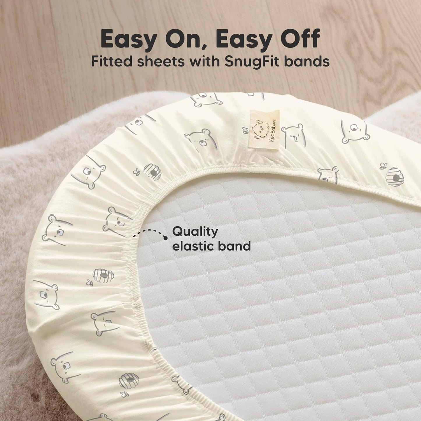 2-Pack Organic Bassinet Sheets for Girls, Boys - 100% Cotton Bassinet Mattress Sheets Compatible with Halo Bassinest Swivel Sleeper, Graco, Baby Delight, Chicco, Unisex Fitted Bassinet Sheets (Elly)