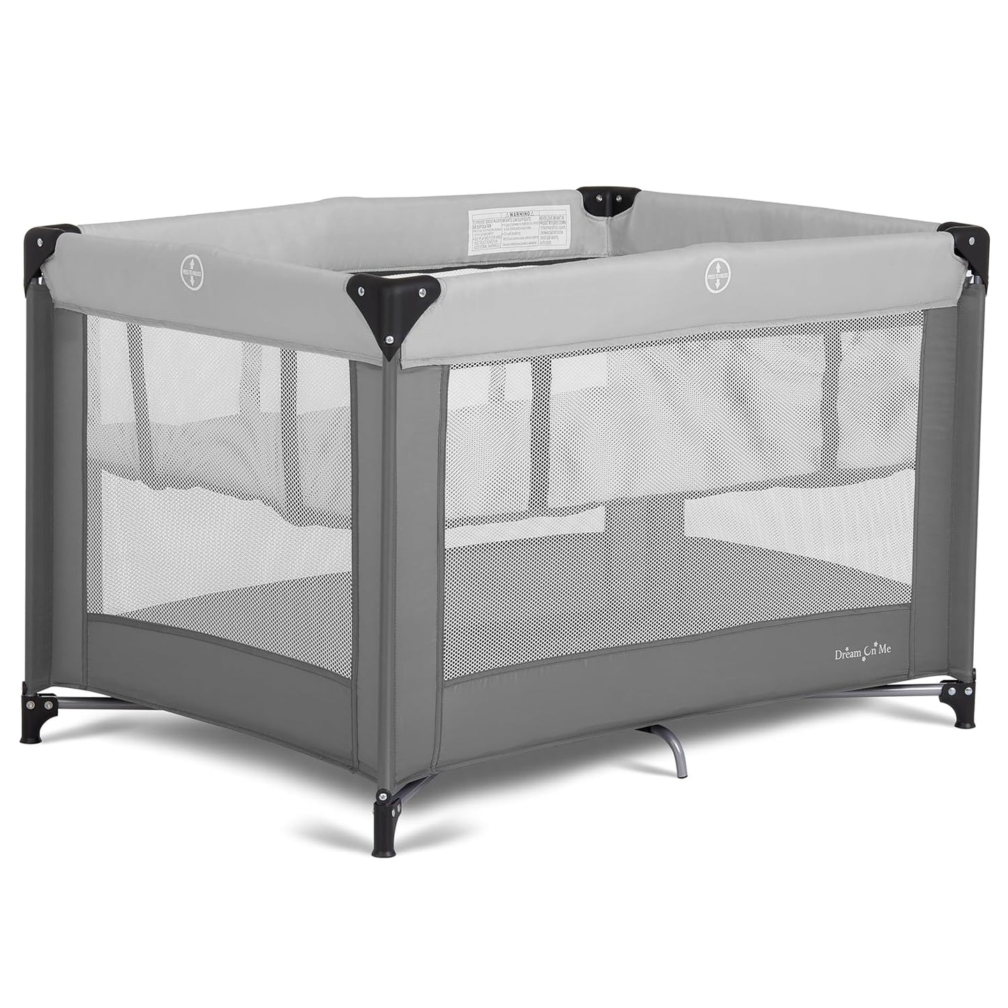 Dream On Me Zazzy Portable Playard with Bassinet in Black, Lightweight Packable and Easy Setup Baby Playard with Mattress and Travel Bag