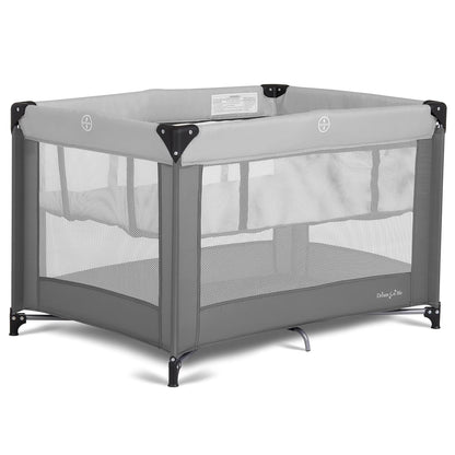 Dream On Me Zazzy Portable Playard with Bassinet in Black, Lightweight Packable and Easy Setup Baby Playard with Mattress and Travel Bag