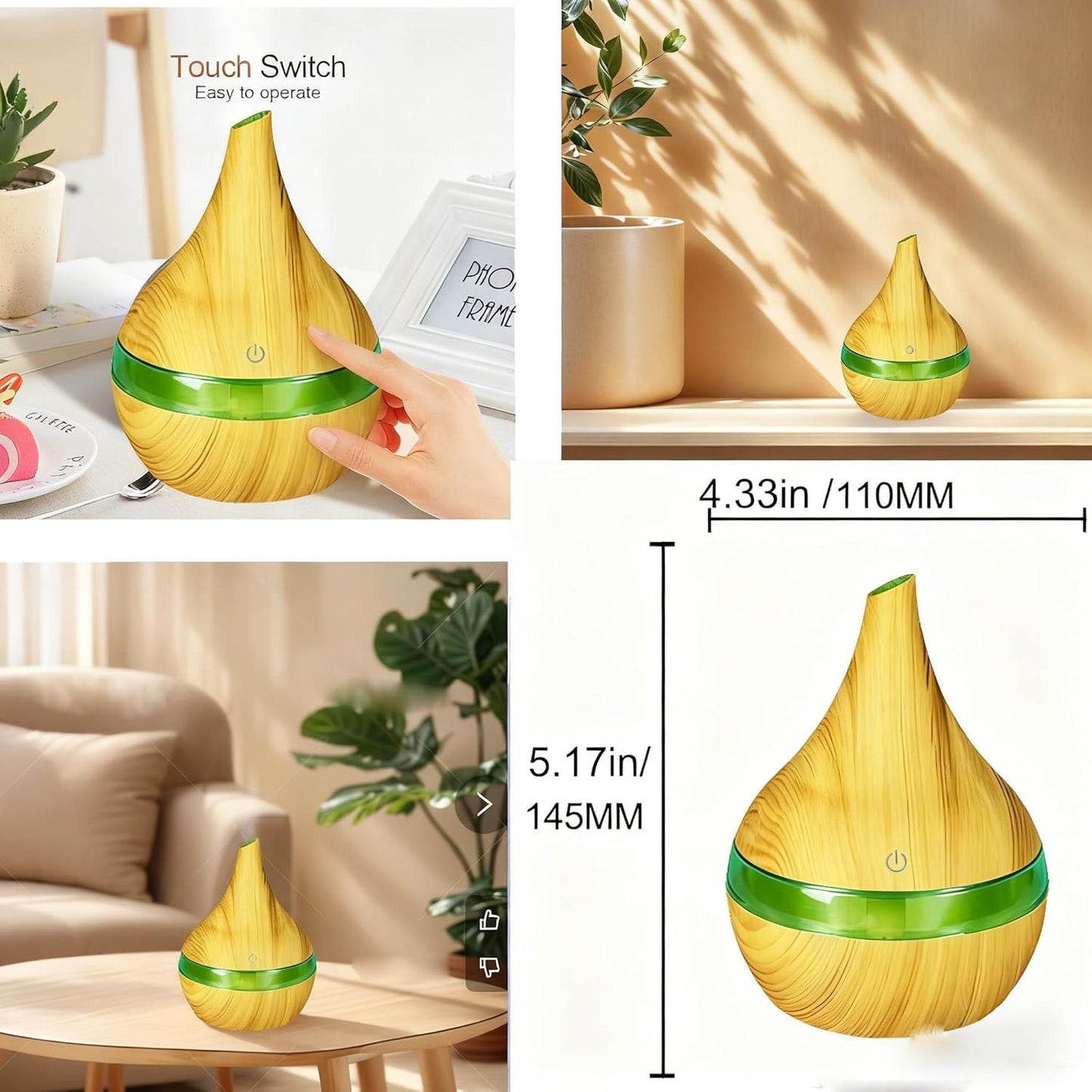 Portable Mini Cool Mist Humidifier, 400ml Ultrasonic Humidifier with 7 Color Night Lights, 2 Mist Modes, 10-20 Hours Runtime, Ultra-Quiet for Bedroom, Nursery, Office, Car, USB Powered (White)