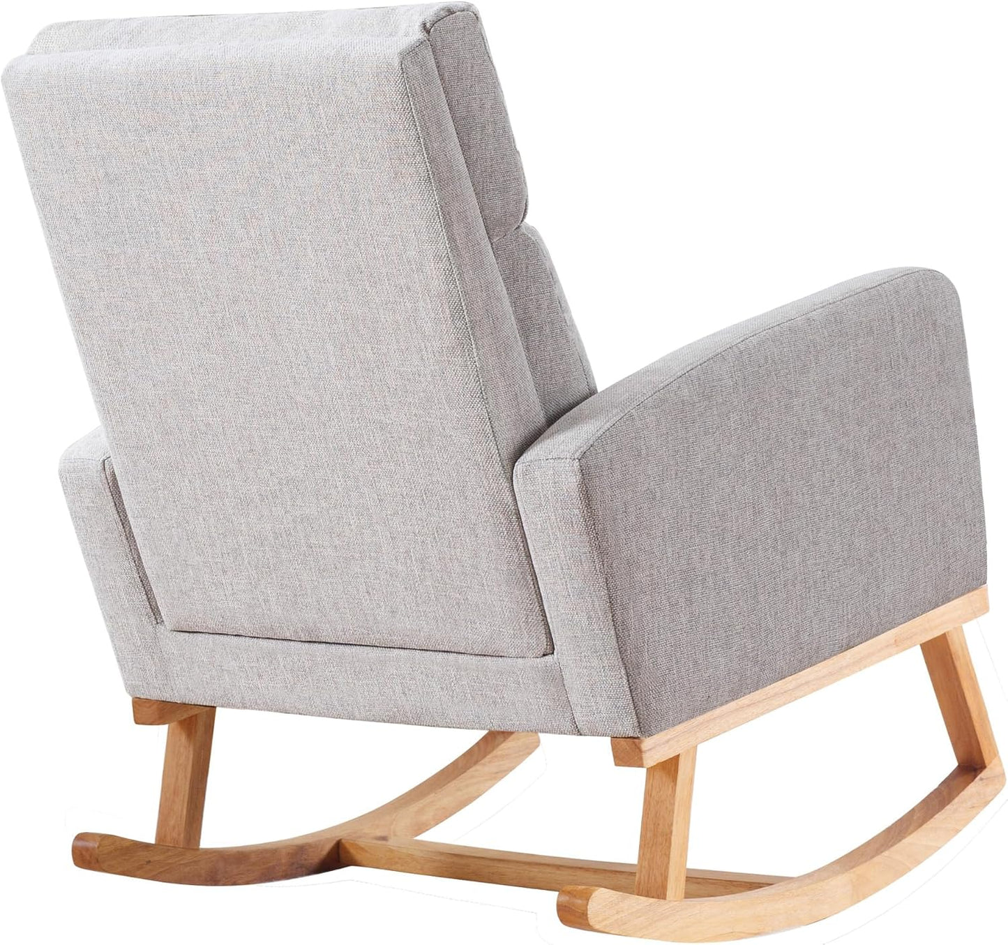 HCHAIRH Rocking Chair Nursery, Nursing Rocking Chairs with Foot Rest for Mom Nursery, Glider Rocker Chair with Footrest and High Backrest for Living Room, Bedroom, Beige