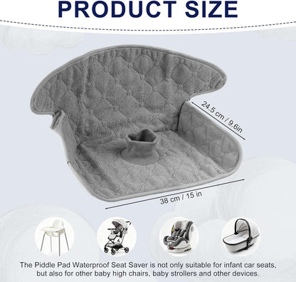 Piddle Pads Carseat, 2 Pieces Car Seat Potty Training Pad, Waterproof and Anti-Slip, Breathable and Comfortable, Machine Washable, Car Seat Piddle Pads for Stroller, Dining Chair (Khaki and Gray)