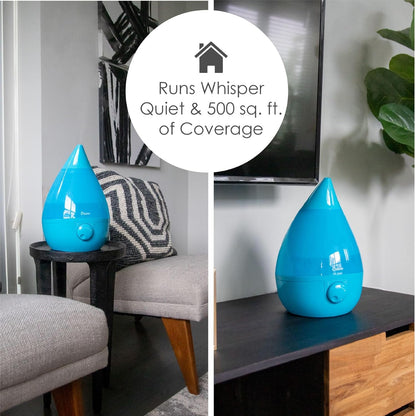 Crane Ultrasonic Cool Mist Humidifier for Bedroom, Baby Nursery, Kids Room, Plants, or Office, Large 1 Gallon Tank, Filter Optional, Clear and White