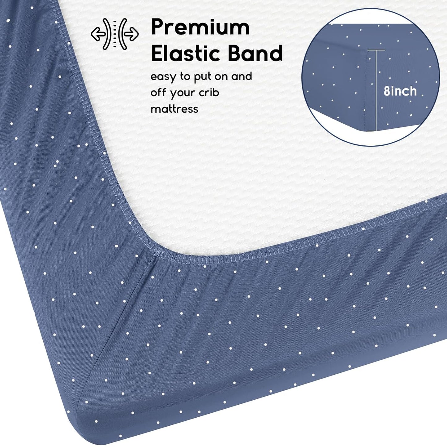 Yoofoss Pack and Play Sheets Fitted, Mini Crib Sheets 2-Pack for Pack N Play Mattress, Stretchy Playard Sheet, Soft and Breathable Green+Giraff