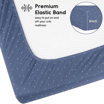 Yoofoss Pack and Play Sheets Fitted, Mini Crib Sheets 2-Pack for Pack N Play Mattress, Stretchy Playard Sheet, Soft and Breathable Green+Giraff