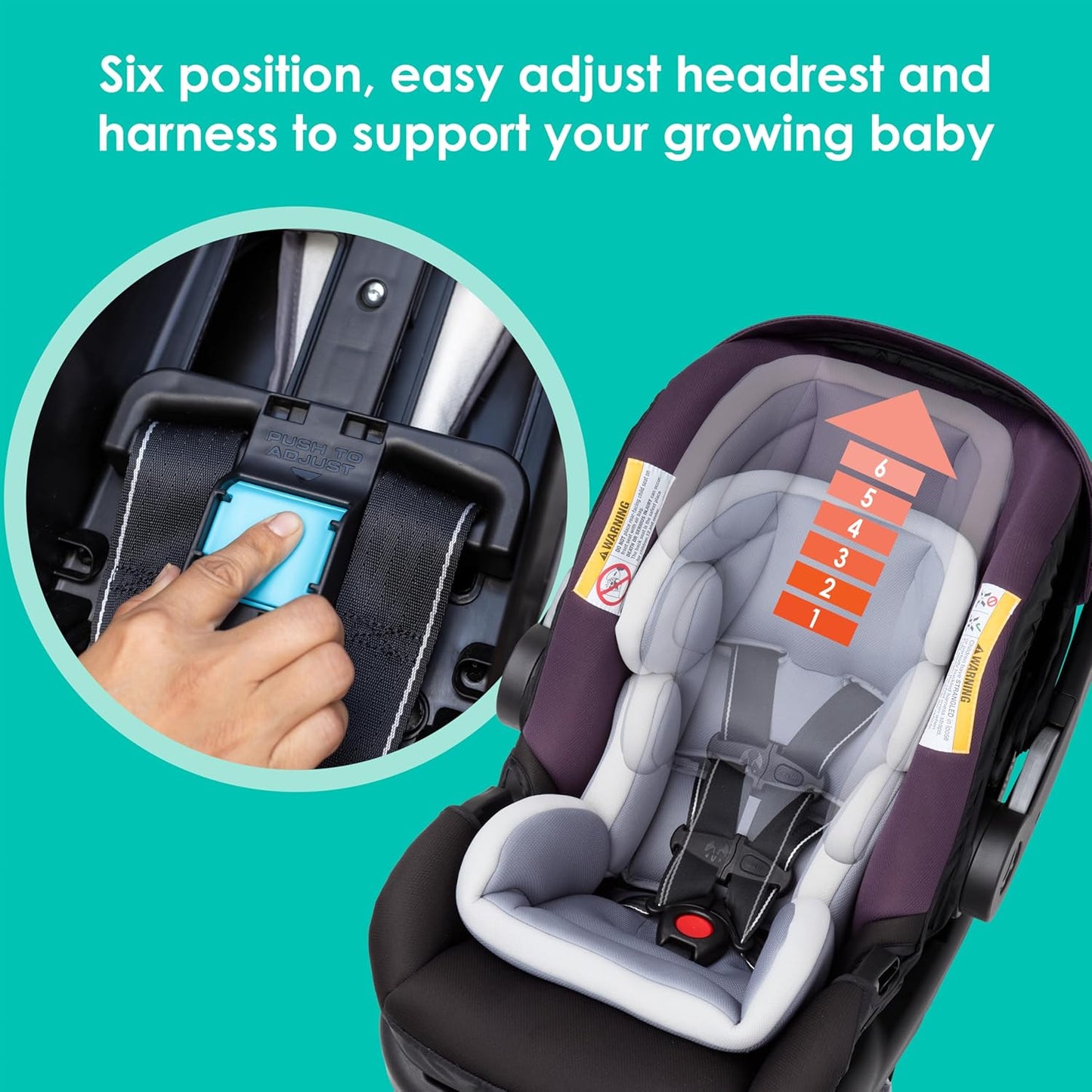 Baby Trend Secure-Lift Infant Car Seat, Dash Black – Compact Lightweight Carrier, Infant Comfort Cushioning, Adjustable Harness Fit