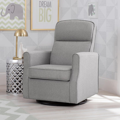 Delta Children Blair Slim Nursery Glider Swivel Rocker Chair, Charcoal