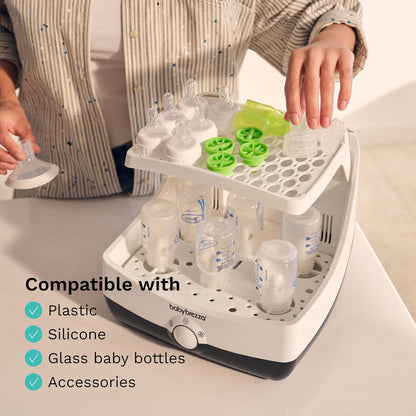 Baby Brezza Superfast 10 Minute Baby Bottle Sterilizer + Dryer - 75% Faster – Universal Electric Steam Sterilization for All Bottles, Pacifiers + Breast Pump Parts