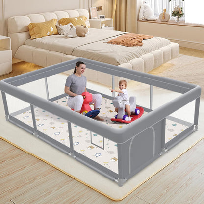 besuhot Large Baby Playpen 79x79 Inch, Playpens for Babies and Toddlers, Indoor & Outdoor Extra Large Kids Activity Center, Baby Play Yard with Zipper Gates.