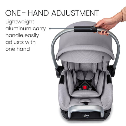 Britax Willow SC Infant Car Seat, Rear Facing Car Seat with Alpine Base, ClickTight Technology, RightSize System, Pindot Stone