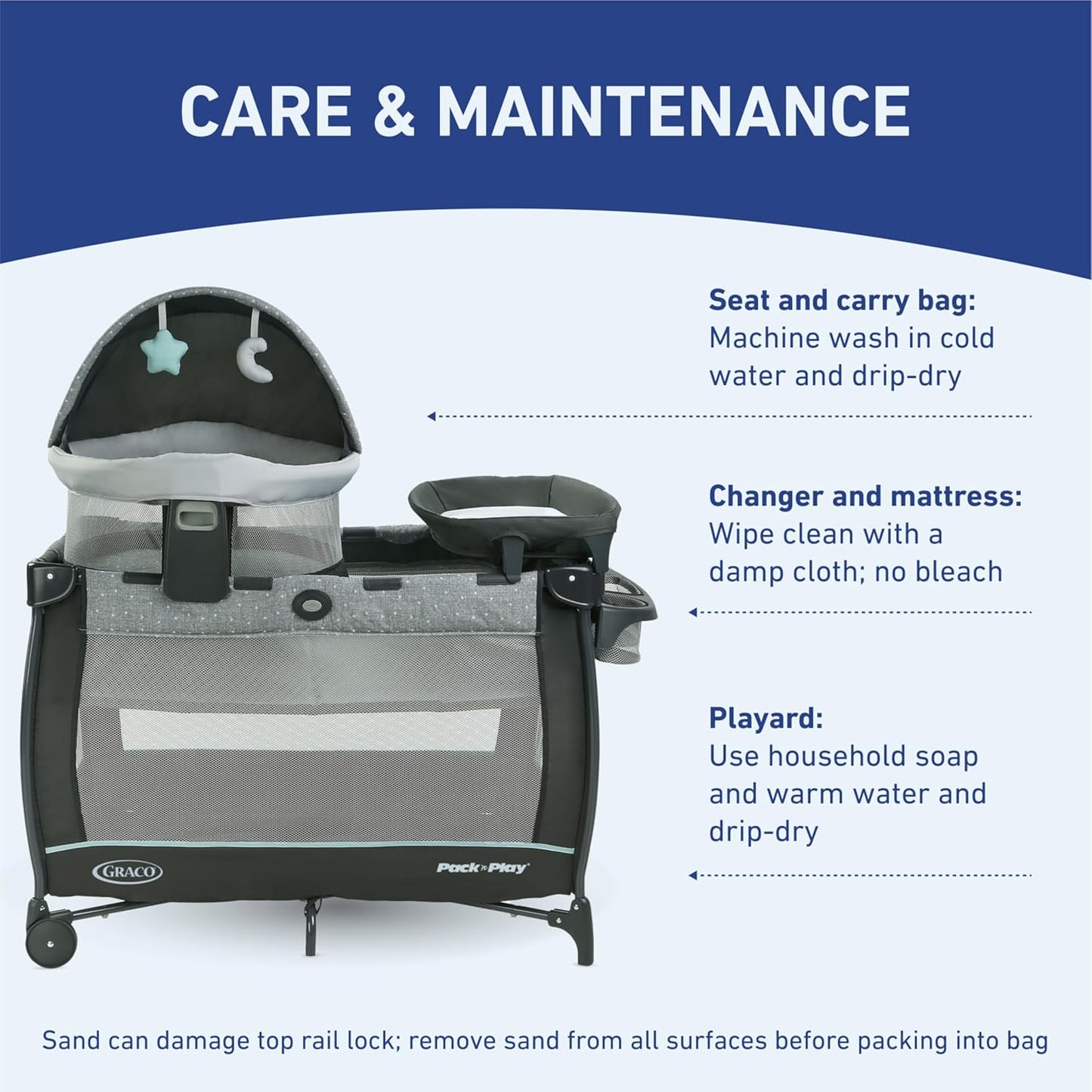 Graco Pack 'n Play Day2Dream Travel Bassinet Playard Features Portable Bassinet Diaper Changer and More (Lo, Lo)