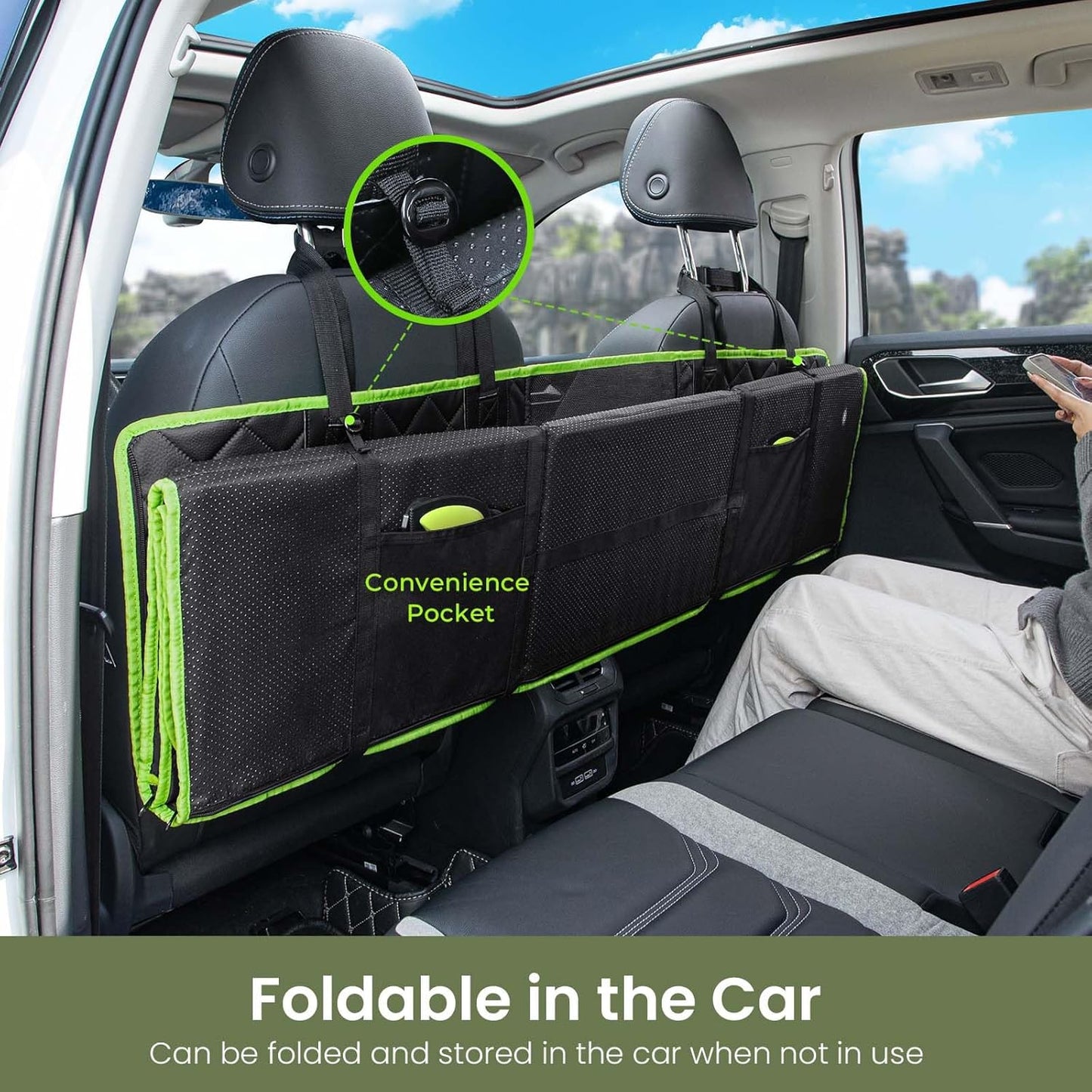 2-in-1 Dog Car Seat Cover for Back Seat, Transform to Passenger Mode - Dog Car Seat, Waterproof, Scratch-resistant, Support to 330lbs, for Outdoor Activities, Travel, to the Vet, for Cars/SUV/Truck