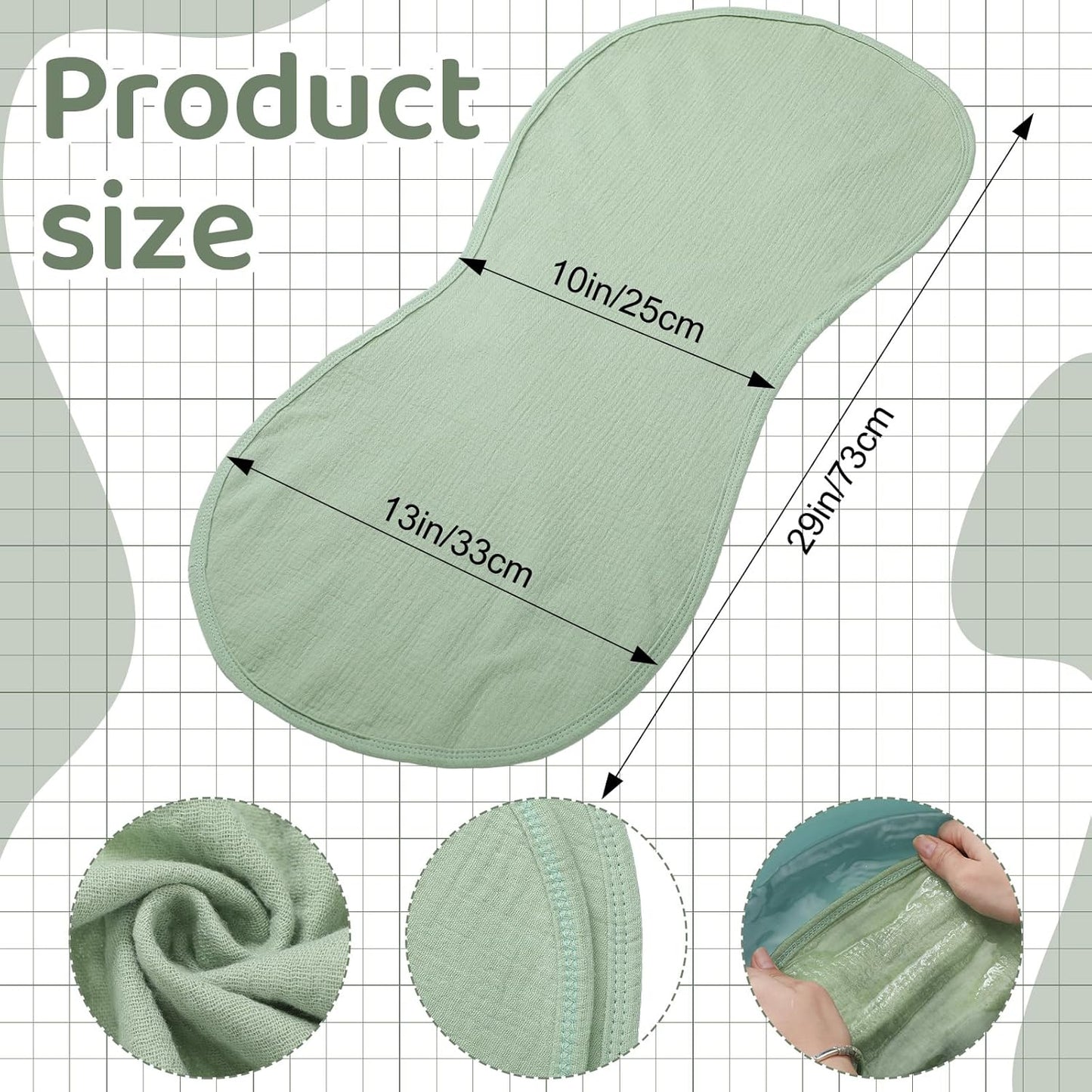 Hahafelt 3 Pcs Changing Pad Liners Fits in Peanut Shape Changing Pad Waterproof Diaper Mats Organic Cotton Peanut Mats are Warm on Baby's Back, Washable Reusable (Starry Style,Multicolor)