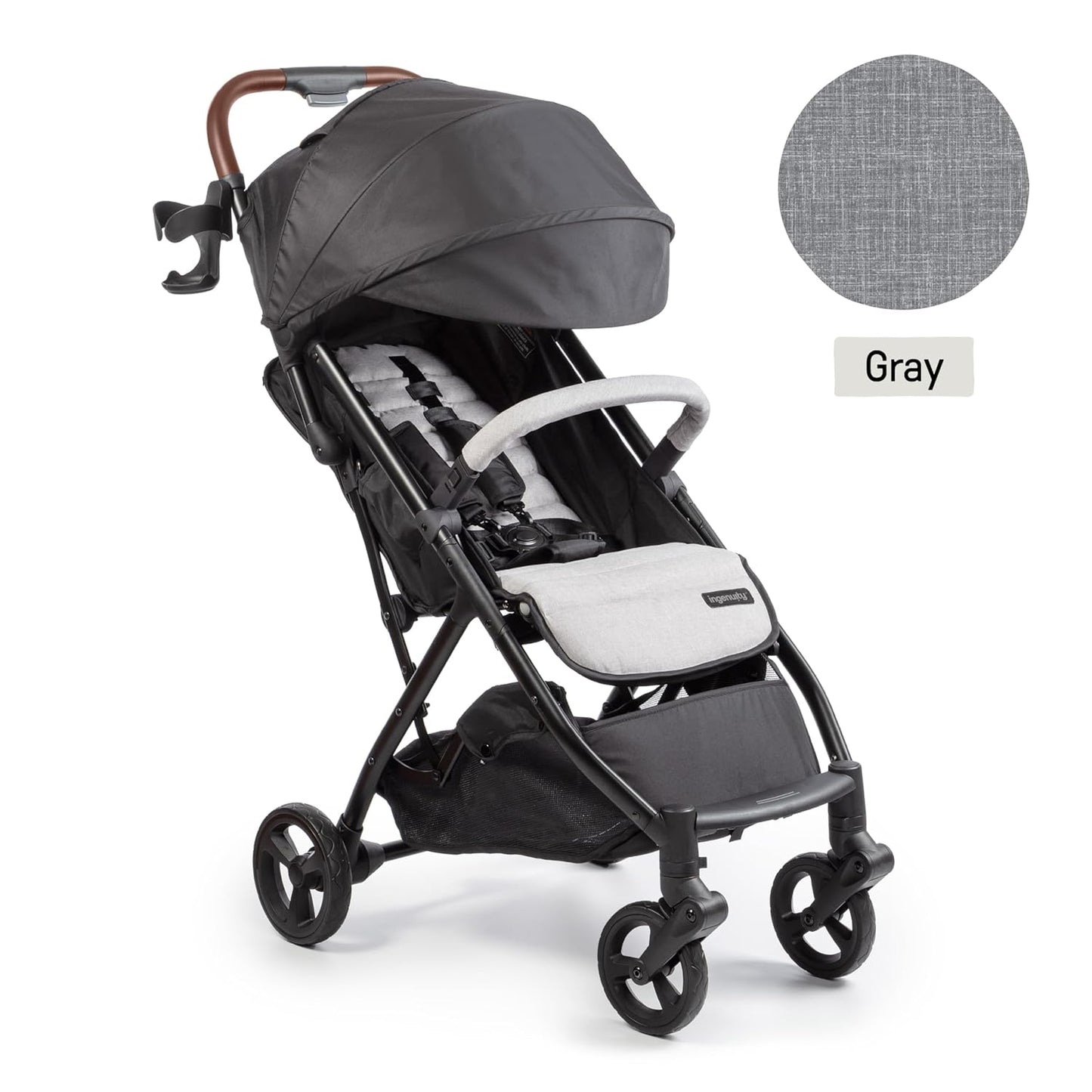 Ingenuity Ingenuity 3Dquickclose CS+ Compact Fold Stroller – Lightweight Stroller with Oversized Canopy, Extra-Large Storage and Compact Fold, Forest