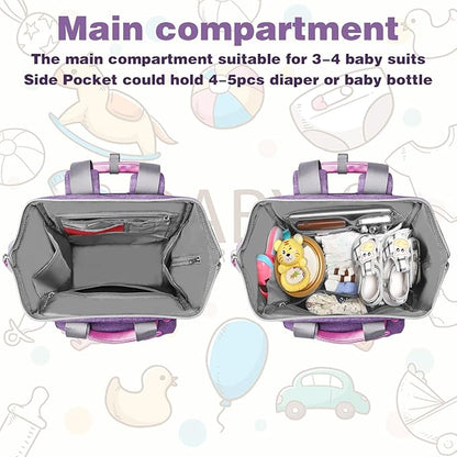 Jiefeike Diaper Bag Backpack,Purple baby bag for Mom Dad Girls Boys,15.6inch baby girl diaper bag with Insulated Pockets,RFID Anti-Theft Water-Resistant Pocket