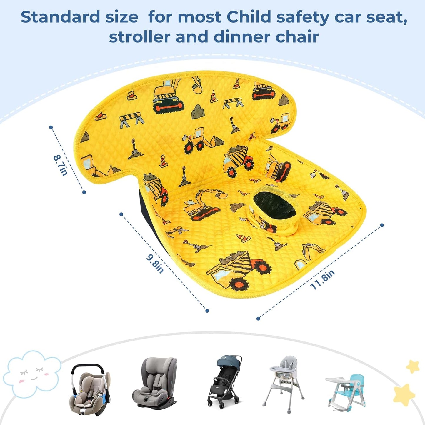 COOLBEBE Infant Car Seat Protector for Potty Training, 2 Pack Dry Waterproof Car Seat Liner Toilet Training for Baby Infant Toddler, Piddle Pads Cover Car Seat Pad for Strollers & Carseat (Grey,2PC)