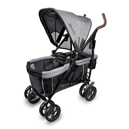 Ingenuity 3Dlite Wagon Convenience Lightweight Stroller for Infants, Accommodates up to 50 Pounds and Holds 2 Children, Black/Gray
