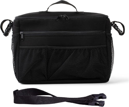 J.L. Childress Cool 'N Cargo Stroller and Wagon Cooler and Organizer - Universal Fit - Insulated - Attaches to Strollers, Wagons, Walkers and Wheelchairs - Large Capacity - Black