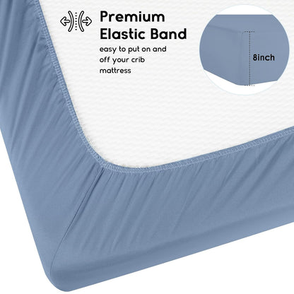 Yoofoss Pack and Play Sheets Fitted, Mini Crib Sheets 2-Pack for Pack N Play Mattress, Stretchy Playard Sheet, Soft and Breathable Green+Giraff